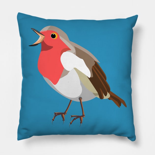 Red Robin Pillow by mailboxdisco