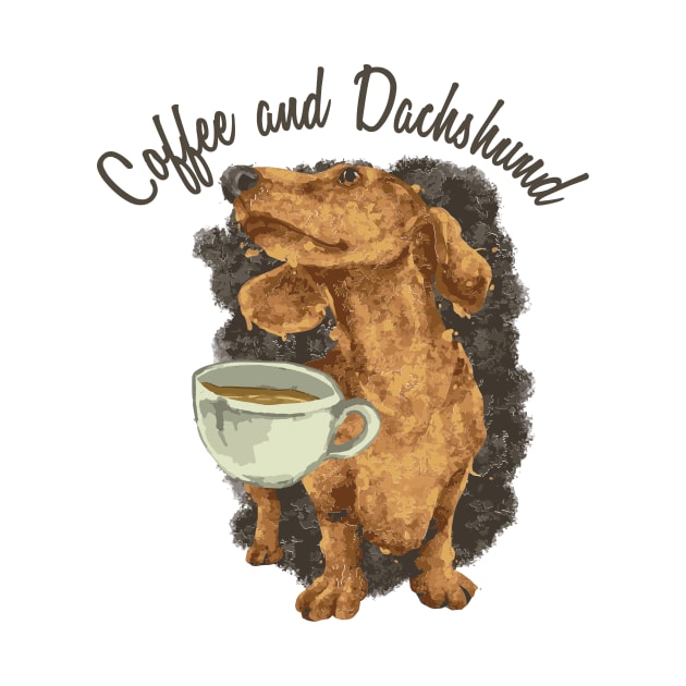 Coffee and Dachshund For Dog Enthusiast by teweshirt