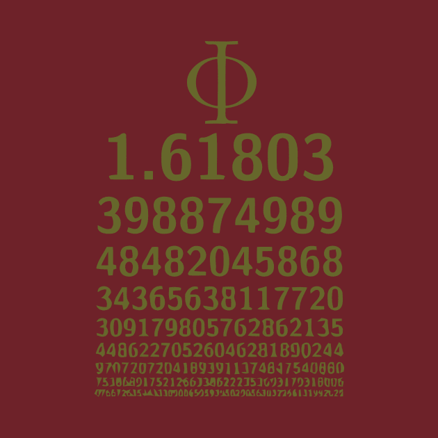 1.618 Phi Golden Ratio Symbol Math Lovers by Teenugs