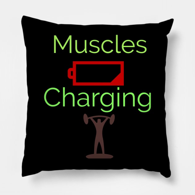 Muscles Charging Pillow by Courtney's Creations