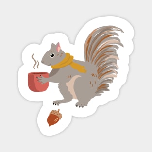 Squirrel with Coffee Magnet