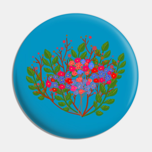 Wildflowers design Pin by Floflo art