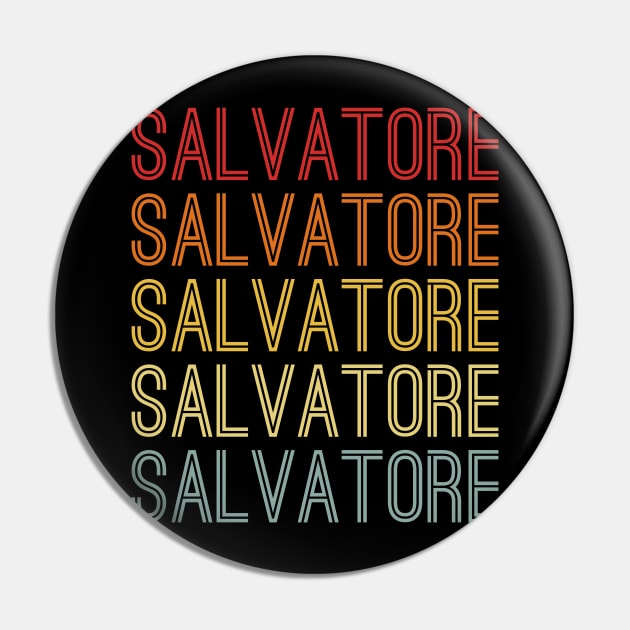 Salvatore Name Vintage Retro Pattern Pin by CoolDesignsDz