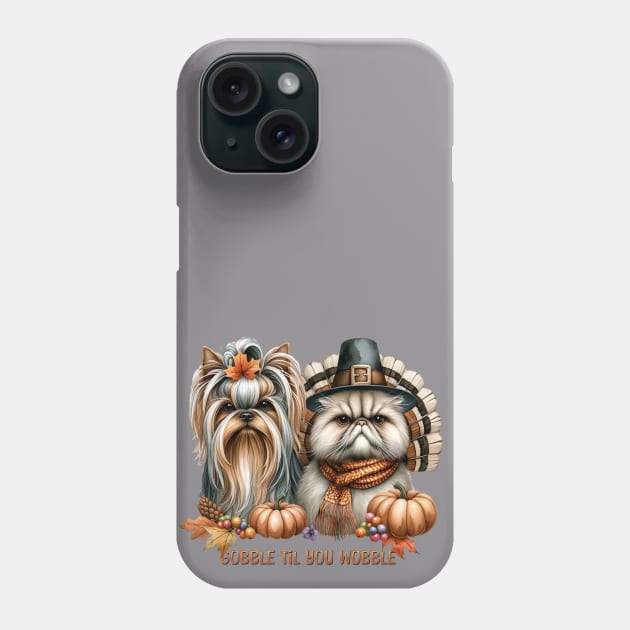 Thanksgiving Dog and Cat Pumpkin Fall Season Phone Case by Tintedturtles