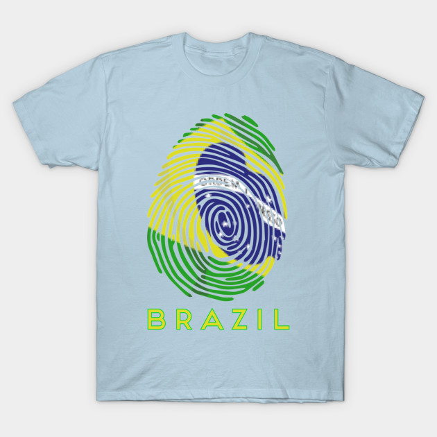 Disover Love for Brazil It's in Your Fingerprint - Brazilian Pride - Brazil Flag Proud Brazilian - T-Shirt