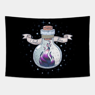 Genderfluid Fire Occult Bottle LGBT Pride Flag Tapestry