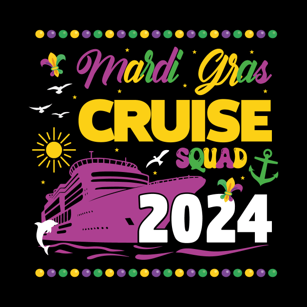 Mardi Gras Cruise Squad 2024 Matching Group Family Trip by JUST PINK