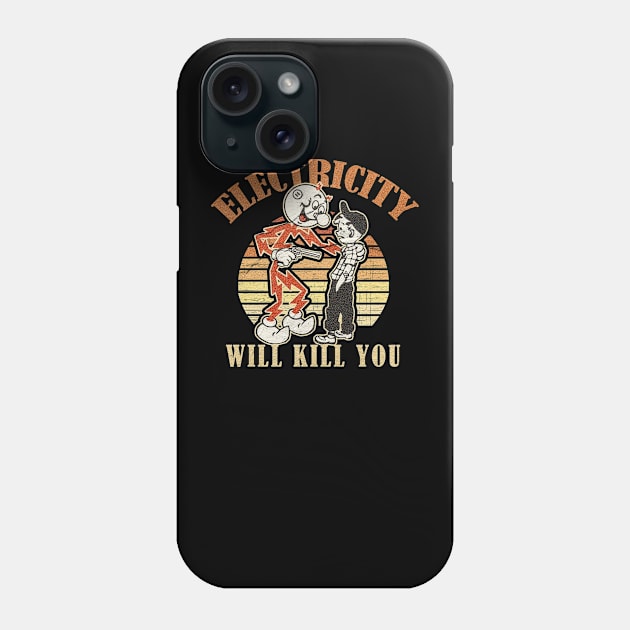 electricity will kill you retro Phone Case by McKenna Guitar Sales