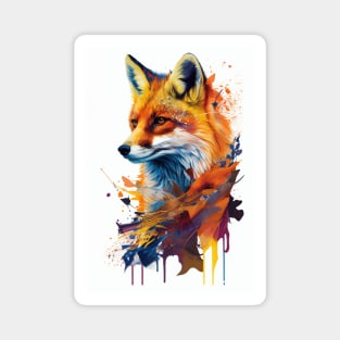 Colorful Fox: Adorable and Cute Wildlife Animals in Vibrant Colors Magnet