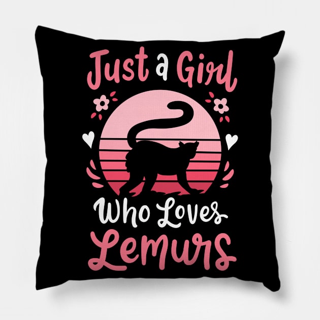 Lemur Retro Pillow by CreativeGiftShop