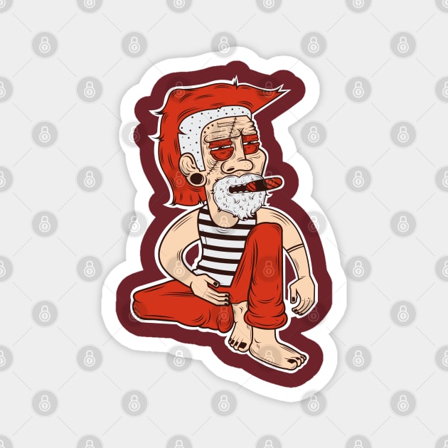 Santa Claus Punk Smoking Tobacco Earrings Magnet by GeekCastle