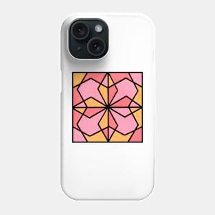 Pink Coral Peach Geometric Abstract Acrylic Painting Phone Case