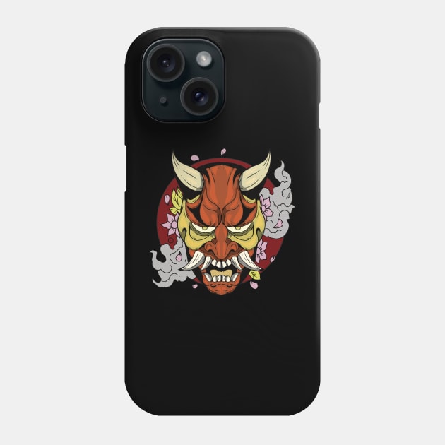 Red Oni Mask Phone Case by Redgy.Art