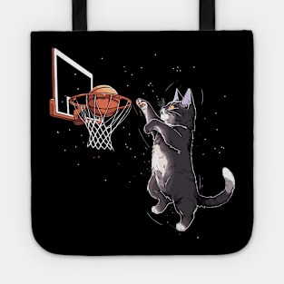 Cat Dunking Basketball Gifts Men Women Kids Funny Cat Tote