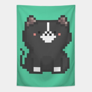Pixel Quiet Cat 5 Tapestry