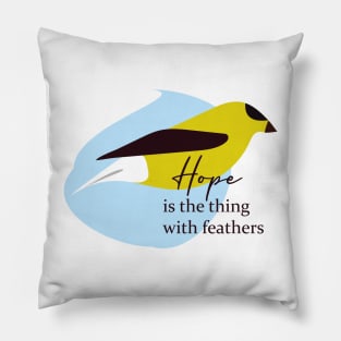 Emily Dickinson Poem Quote Hope is the thing with feathers Pillow