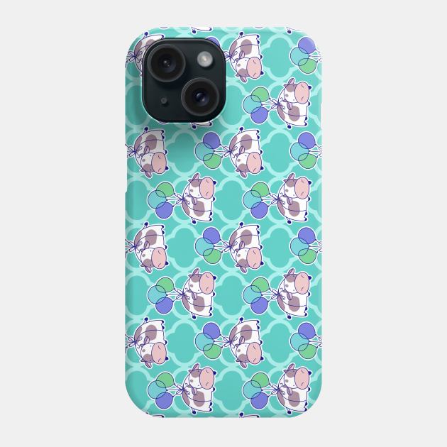 Balloon Cow Quatrefoil Pattern Phone Case by saradaboru