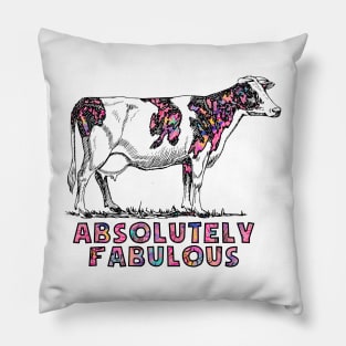 Absolutely fabulous cow floral pink Pillow