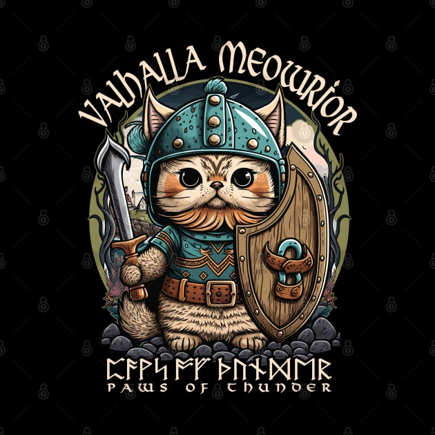 Nordic Norse Valhalla Viking Cat Warrior by Apocatnipse Meow