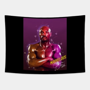 Marvelous Marvin Hagler Boxing Legend Signature Vintage Retro 80s 90s Bootleg Rap Style Tapestry