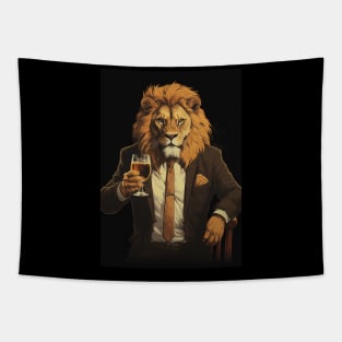 Funny Lion Beer Tapestry