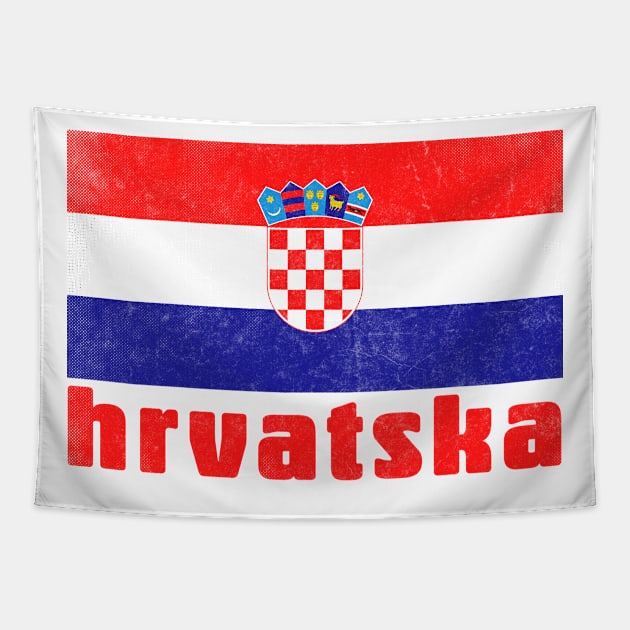 Hrvatska / Croatian Faded Style Flag Design Tapestry by DankFutura