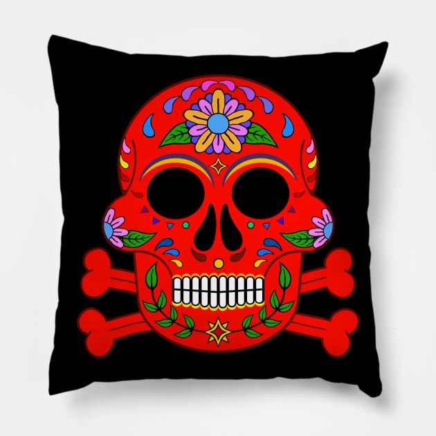 Dead Head Red Pillow by MichaelaGrove