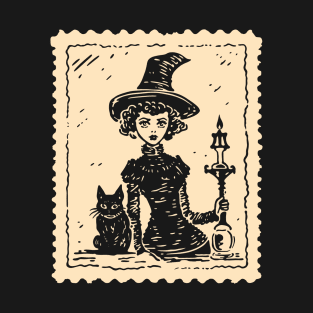 Witch and Black Cat T-Shirt