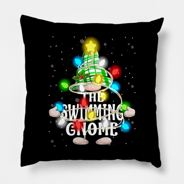 The Swimming Gnome Christmas Matching Family Shirt Pillow by intelus