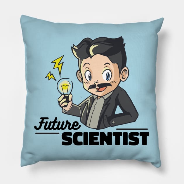 Future Scientist - Back To School Tesla Pillow by Krishnansh W.