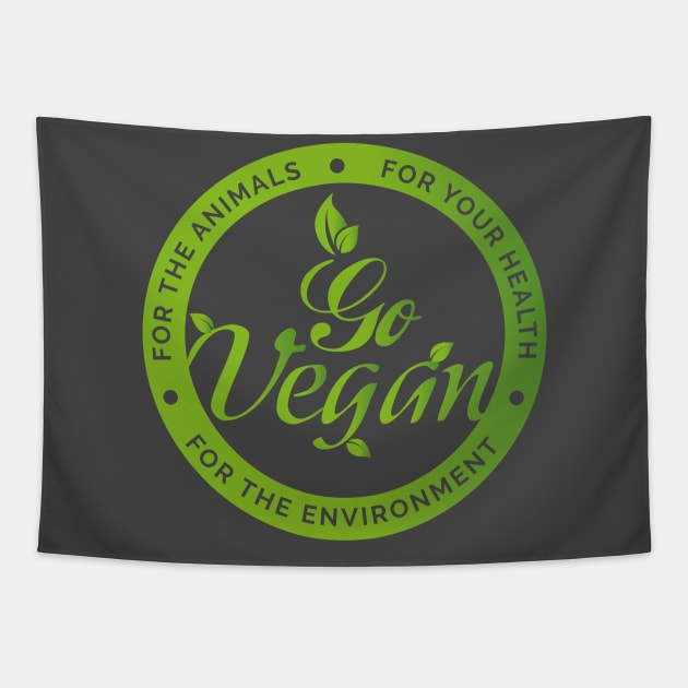 Go Vegan Vegetarian Veganism Tapestry by ghsp