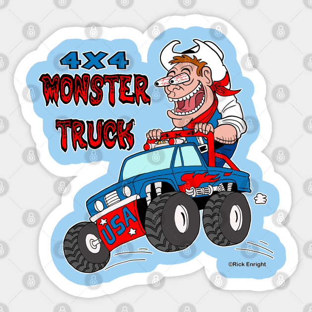 Get Wallpaper 4x4 Monster Truck Crazy Cowboy Cartoon Cowboy Monster Free HD