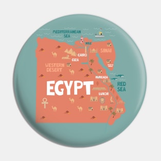 Egypt illustrated map Pin