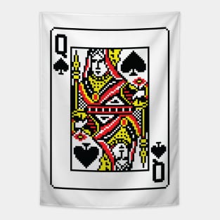 Queen of Spades Pixel Art Tapestry