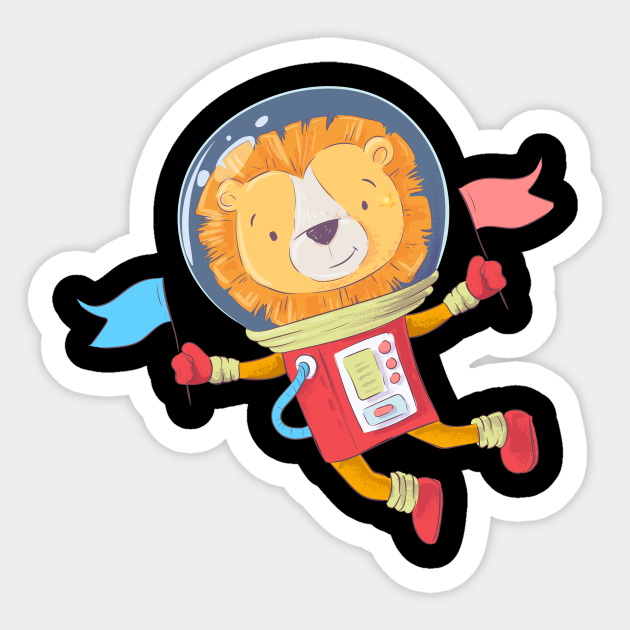 Space Lion Astronaut Lion Sticker Teepublic Uk