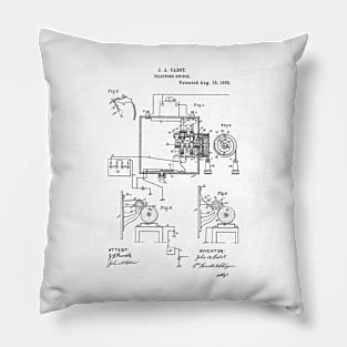 Telephone Switch Vintage Patent Hand Drawing Pillow