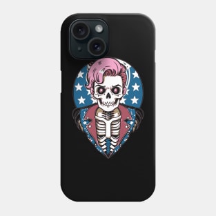 Funny Patriotic Rockabilly Skeleton Phone Case