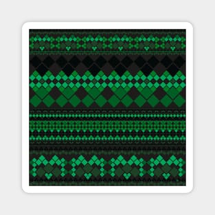 Geometric Boho Pattern Emerald Green Magnet