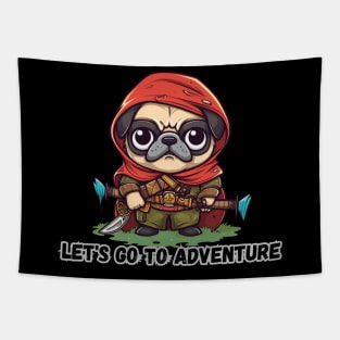 Adventurous Pug Kawaii - RPG Traveler's Cosplay Tapestry