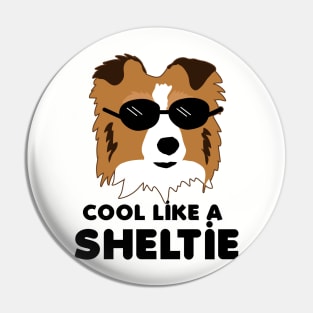 Shetland Sheepdog Sheltie Pattern Miniature Collie Dog Breed - Brown background Pin