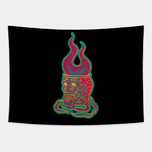 BURN YOUR HEAD, band merchandise, skate design Tapestry by Ancient Design