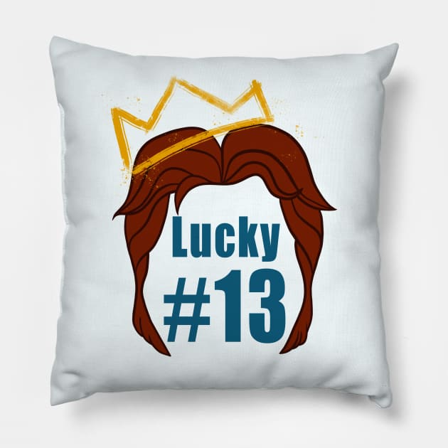 Lucky # 13 Pillow by ToyboyFan