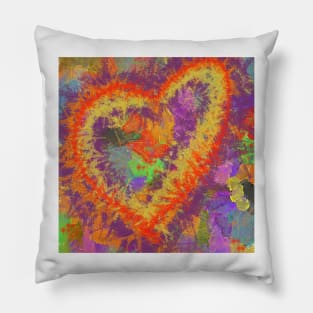 Colorful abstract of exploding hearts Pillow