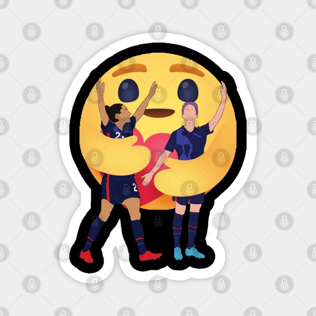 Christen Press Megan Rapinoe USWNT Emoji Hug Reaction Magnet by Hevding