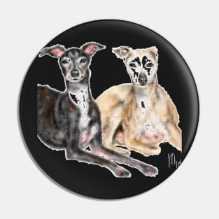 A Pair of Greyhound Best Friends Pin