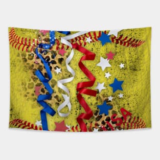 Softball USA sport mom Tapestry