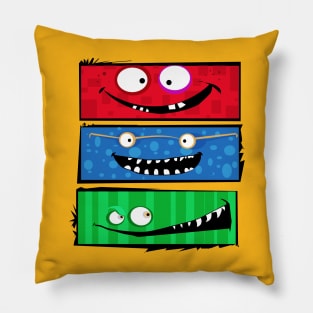 THREE FUNNY FACES Pillow
