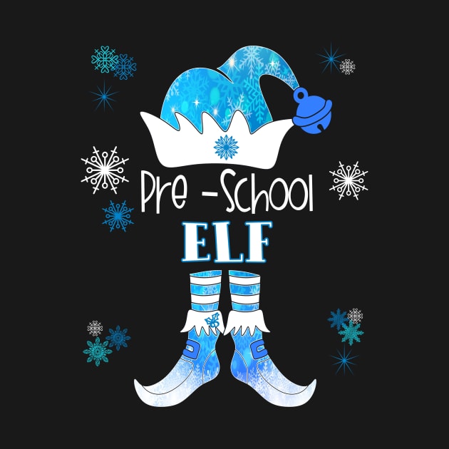 Christmas Pre-School Holiday Teacher Students Blue Elf by Kimmicsts