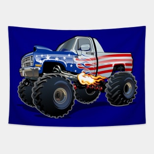 Cartoon monster truck Tapestry