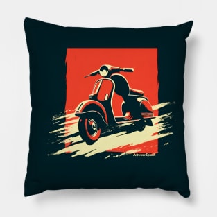 Vintage reto scooter Pillow